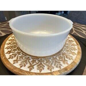 Vintage Glasbake Mixmaster Sunbeam 19CJ Large White Milk Glass Mixer Mixing Bowl